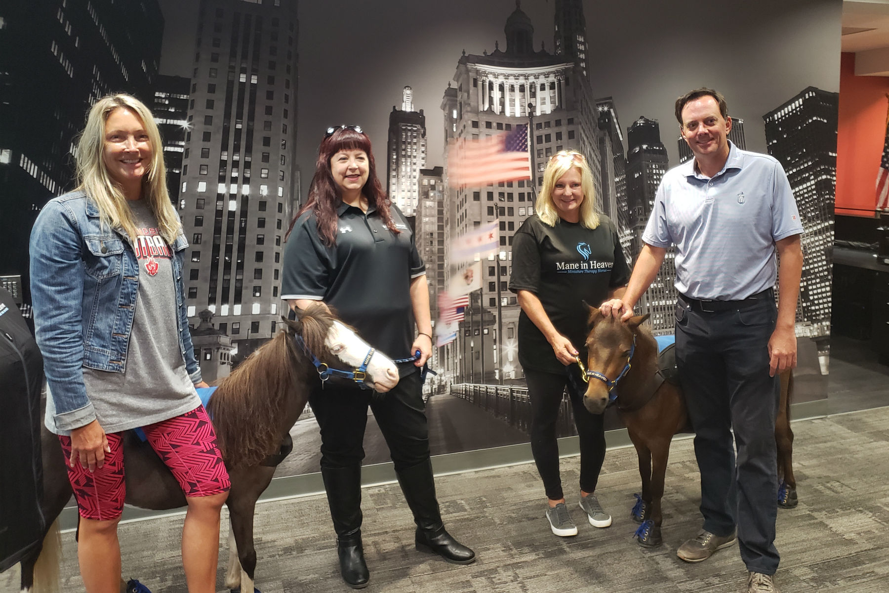 Miniature Therapy Horses Visit Dan and Amy
